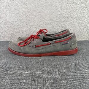 Ronnie Fieg x Sebago Docksides Men 12 Grey Red Nubuck Boat Shoes 98076147